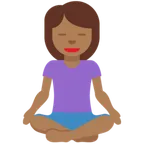 X / Twitterプラットフォームのwoman in lotus position: medium-dark skin tone
