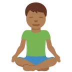 man in lotus position: medium-dark skin tone for X / Twitter platform