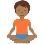 person in lotus position: medium-dark skin tone สำหรับแพลตฟอร์ม X / Twitter
