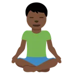 man in lotus position: dark skin tone สำหรับแพลตฟอร์ม X / Twitter