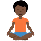 person in lotus position: dark skin tone สำหรับแพลตฟอร์ม X / Twitter