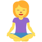 woman in lotus position for X / Twitter platform