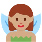 woman fairy: medium skin tone untuk platform X / Twitter