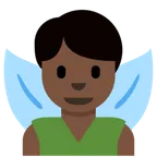 X / Twitter 平台中的 man fairy: dark skin tone