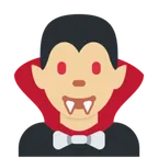 X / Twitter platformu için man vampire: medium-light skin tone