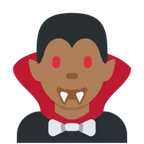 man vampire: medium-dark skin tone pentru platforma X / Twitter