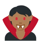 X / Twitter 플랫폼을 위한 vampire: medium-dark skin tone