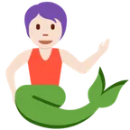 merperson: light skin tone für X / Twitter Plattform