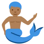 merman: medium-dark skin tone untuk platform X / Twitter