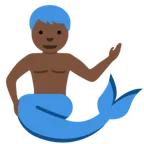 X / Twitter platformu için merman: dark skin tone