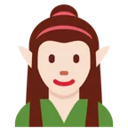 woman elf: light skin tone untuk platform X / Twitter