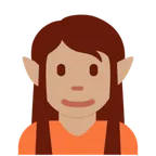 elf: medium skin tone untuk platform X / Twitter