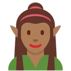 woman elf: medium-dark skin tone per la piattaforma X / Twitter