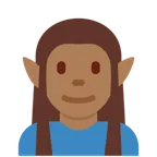 man elf: medium-dark skin tone untuk platform X / Twitter