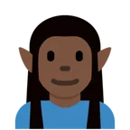 X / Twitter 플랫폼을 위한 man elf: dark skin tone