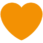 orange heart pentru platforma X / Twitter