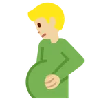 pregnant man: medium-light skin tone สำหรับแพลตฟอร์ม X / Twitter