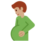 pregnant man: medium skin tone สำหรับแพลตฟอร์ม X / Twitter