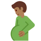 pregnant man: medium-dark skin tone untuk platform X / Twitter