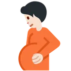 pregnant person: light skin tone untuk platform X / Twitter