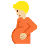 pregnant person: medium-light skin tone untuk platform X / Twitter