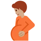 pregnant person: medium skin tone untuk platform X / Twitter
