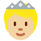 person with crown: medium-light skin tone สำหรับแพลตฟอร์ม X / Twitter