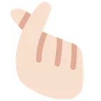 hand with index finger and thumb crossed: light skin tone per la piattaforma X / Twitter
