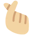 hand with index finger and thumb crossed: medium-light skin tone per la piattaforma X / Twitter