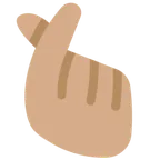 hand with index finger and thumb crossed: medium skin tone pentru platforma X / Twitter