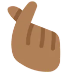 hand with index finger and thumb crossed: medium-dark skin tone per la piattaforma X / Twitter