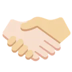 handshake: light skin tone, medium-light skin tone for X / Twitter platform