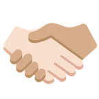 handshake: light skin tone, medium skin tone per la piattaforma X / Twitter