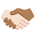 handshake: light skin tone, medium-dark skin tone untuk platform X / Twitter