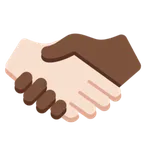 handshake: light skin tone, dark skin tone for X / Twitter platform
