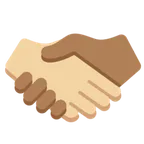 handshake: medium-light skin tone, medium-dark skin tone per la piattaforma X / Twitter