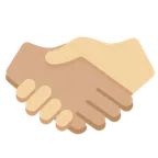handshake: medium skin tone, medium-light skin tone per la piattaforma X / Twitter