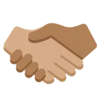 handshake: medium skin tone, medium-dark skin tone per la piattaforma X / Twitter