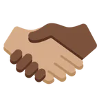 handshake: medium skin tone, dark skin tone สำหรับแพลตฟอร์ม X / Twitter