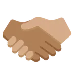 handshake: medium-dark skin tone, medium skin tone per la piattaforma X / Twitter