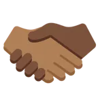 handshake: medium-dark skin tone, dark skin tone สำหรับแพลตฟอร์ม X / Twitter