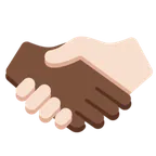 handshake: dark skin tone, light skin tone til X / Twitter platform