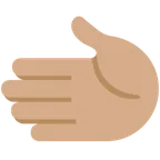 leftwards hand: medium skin tone pentru platforma X / Twitter