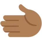 leftwards hand: medium-dark skin tone per la piattaforma X / Twitter