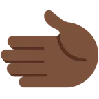 X / Twitter 플랫폼을 위한 leftwards hand: dark skin tone