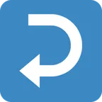 right arrow curving left for X / Twitter platform
