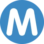 circled M för X / Twitter-plattform
