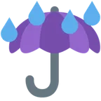 X / Twitter 平台中的 umbrella with rain drops