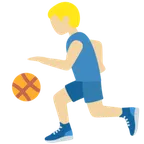 man bouncing ball: medium-light skin tone for X / Twitter platform