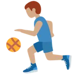 man bouncing ball: medium skin tone pentru platforma X / Twitter